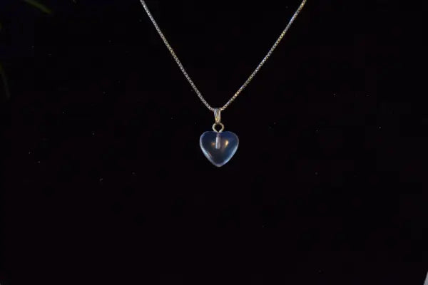Opaliet hart hanger 12 mm
