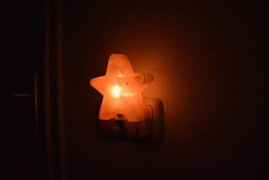 Himalayazout nachtlamp natuurlijk (ster)