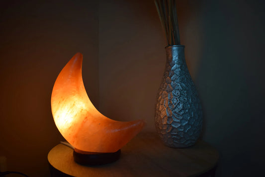 Himalaya zoutlamp maan (oranje)