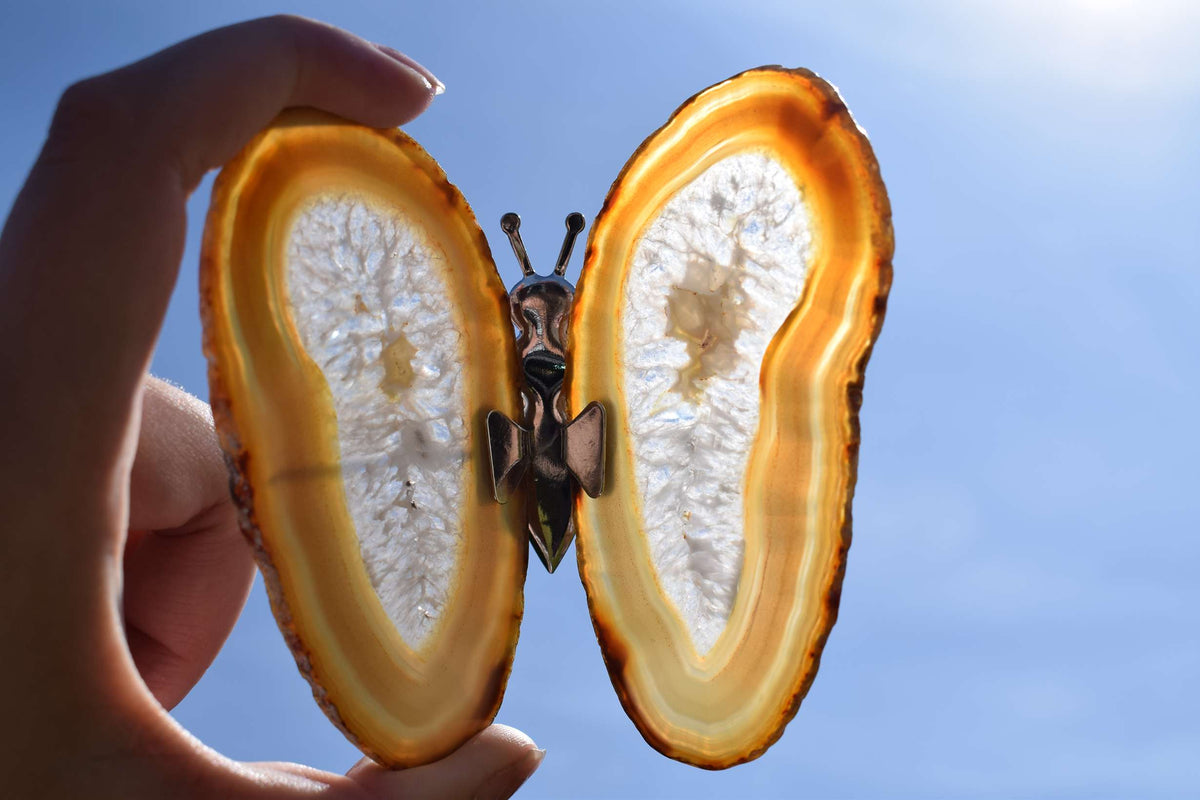 Vlinder van agaat (natuurlijk)