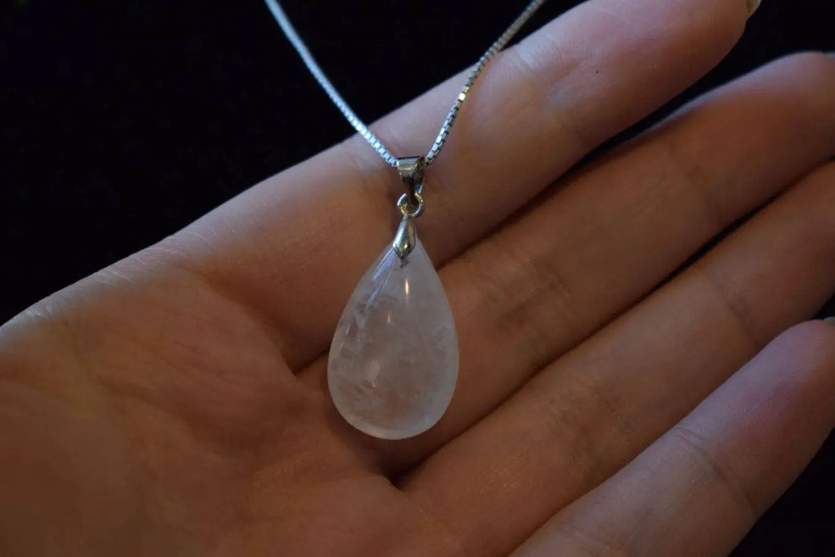 Bergkristal druppel hanger
